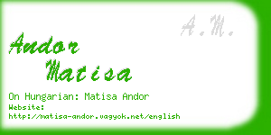 andor matisa business card